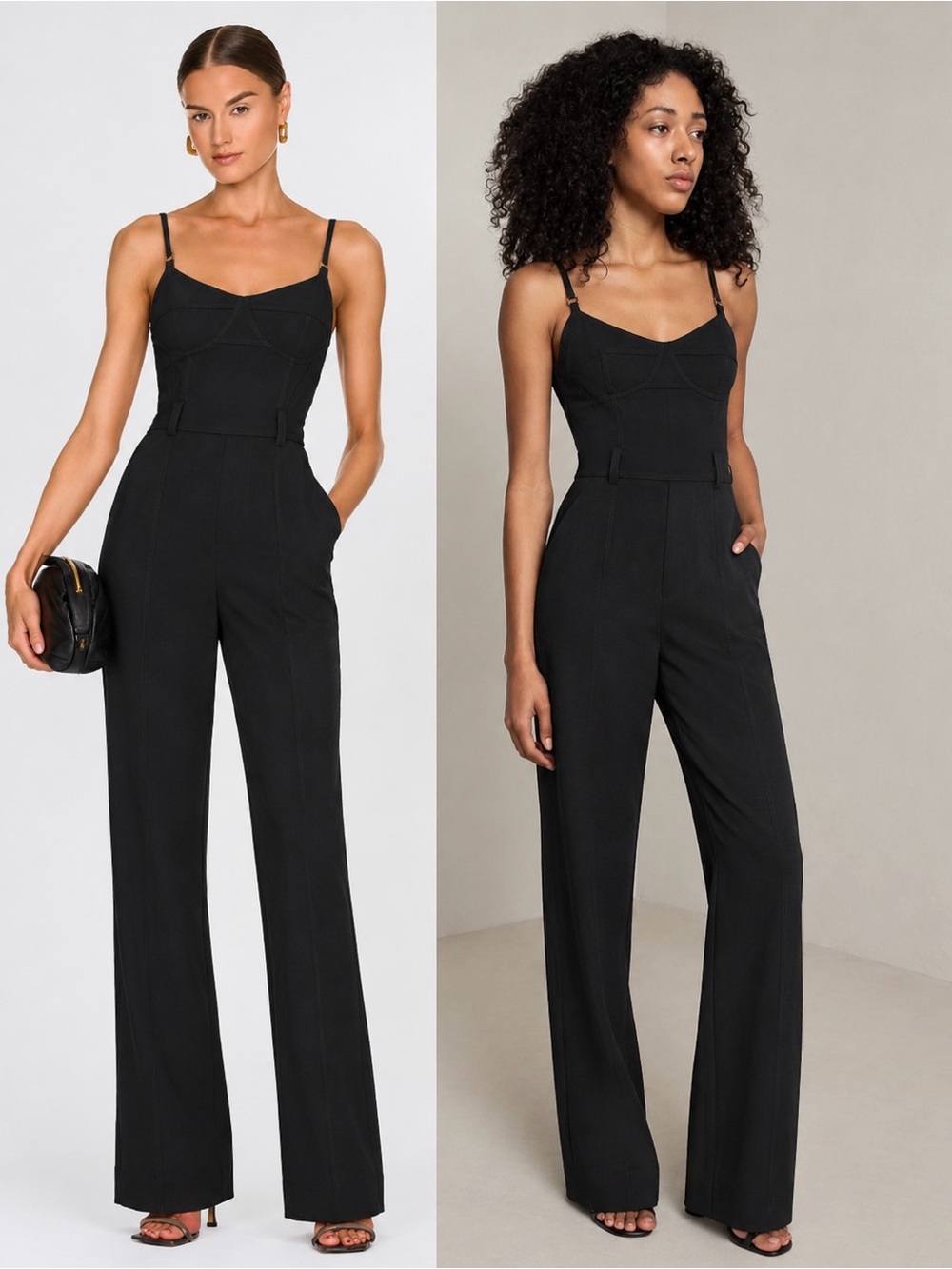 ALC Italian Linen Sweetheart Neck Bustier Bodice Wide Leg Old Money Jumpsuit 2